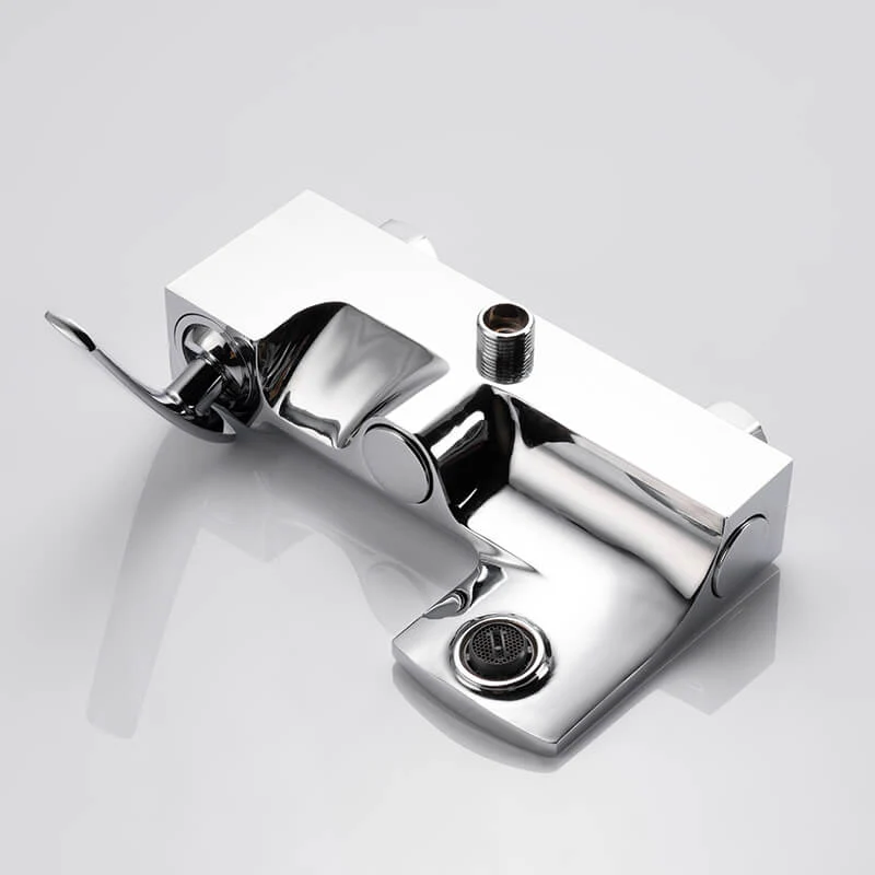 Round Style Shower Faucet In Wall 8" Brass Rainfall Bath Shower Set Chrome Bathroom Shower Column Set - Image 13