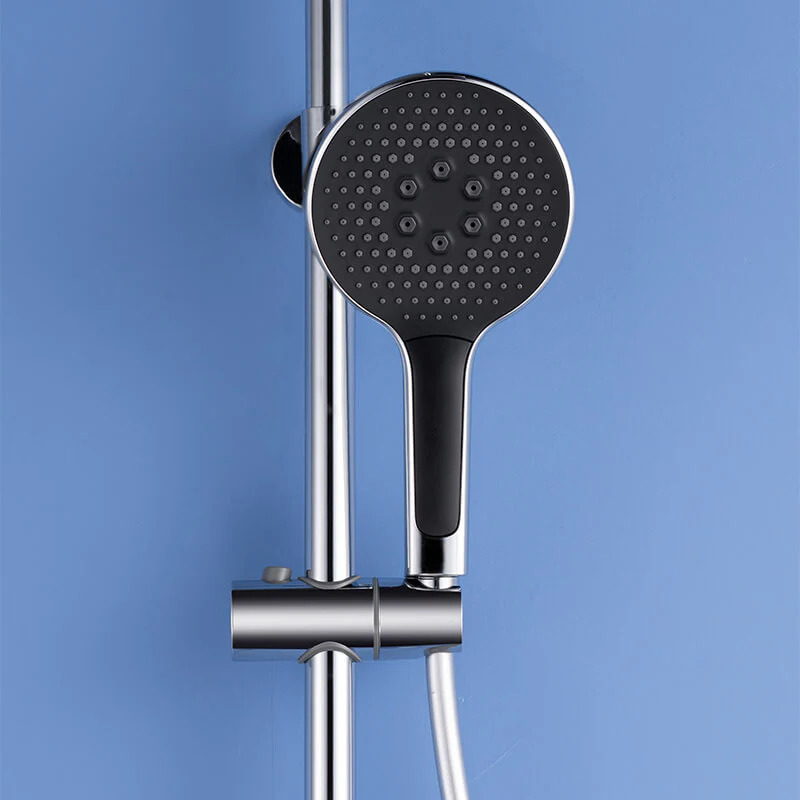 Round Style Shower Faucet In Wall 8" Brass Rainfall Bath Shower Set Chrome Bathroom Shower Column Set - Image 5