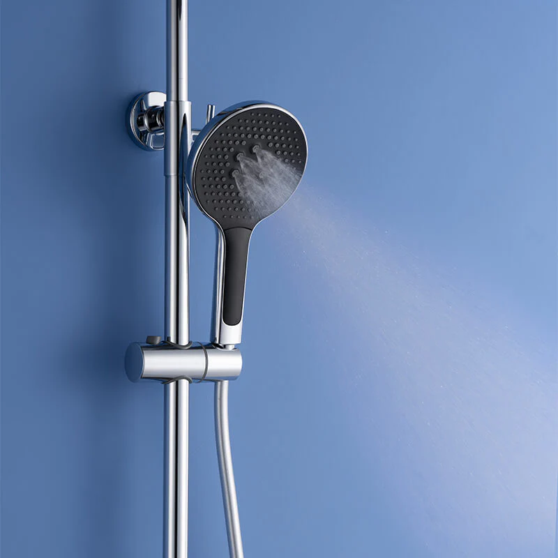 Round Style Shower Faucet In Wall 8" Brass Rainfall Bath Shower Set Chrome Bathroom Shower Column Set - Image 6
