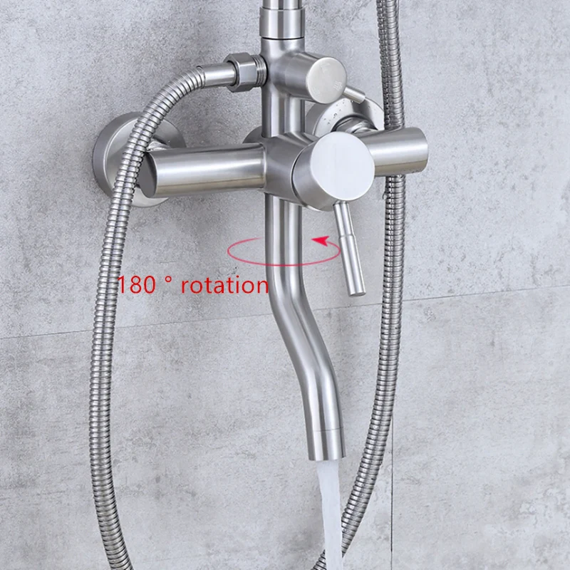 Shower Faucets Bathroom Shower Column Set SUS304 Bath Shower Mixer System - Image 4