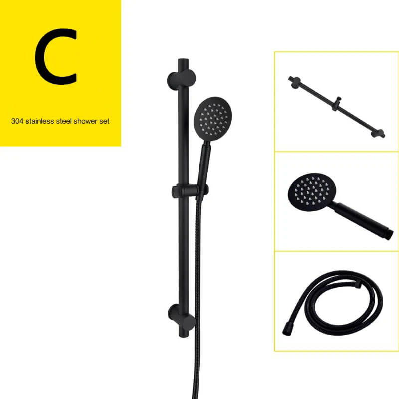 Shower Slide Bar with Handheld Shower Adjustable 304 Stainless Steel Shower Rail Set - Image 4