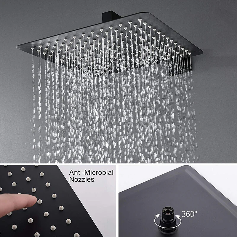 High-Pressure Rainfall Shower Faucet | Brass Wall Mounted Shower Faucet | Bathroom Rain Shower Combo Set - Image 3