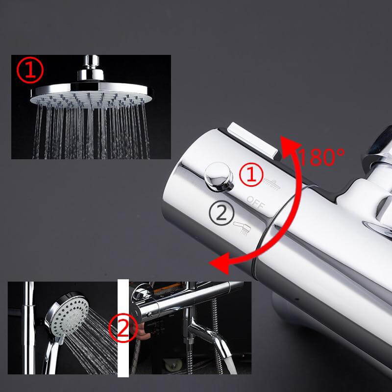 Shower Thermostatic Faucet Shower Faucets Bathroom Bath Shower Mixer Set Waterfall Rain Shower Head Set Bathtub Faucet Tap - Image 3