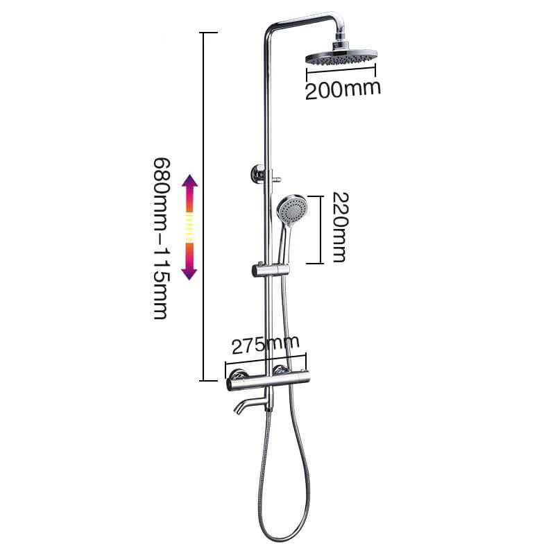 Shower Thermostatic Faucet Shower Faucets Bathroom Bath Shower Mixer Set Waterfall Rain Shower Head Set Bathtub Faucet Tap - Image 4