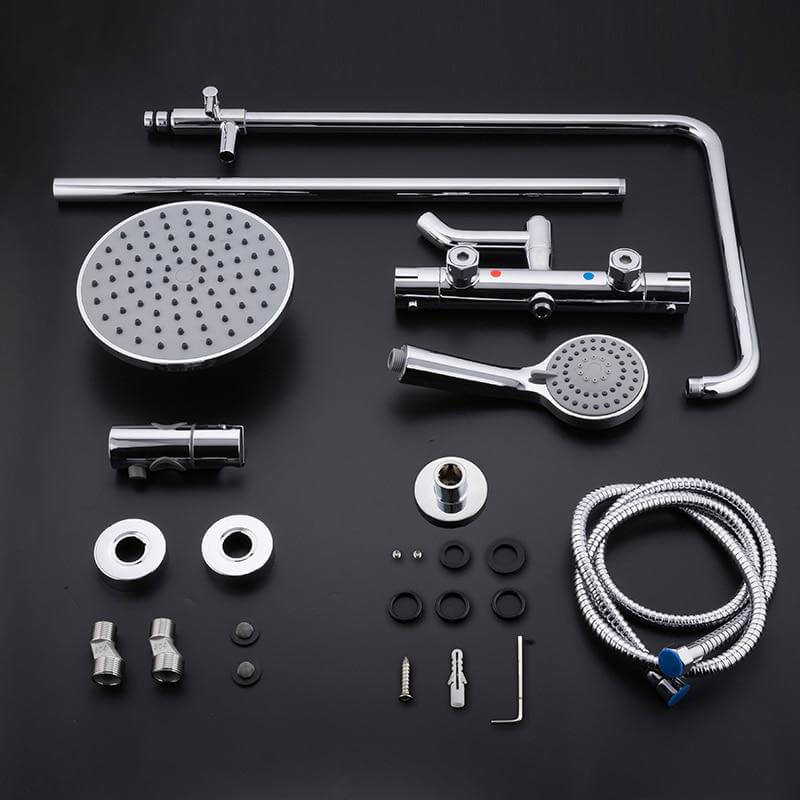 Shower Thermostatic Faucet Shower Faucets Bathroom Bath Shower Mixer Set Waterfall Rain Shower Head Set Bathtub Faucet Tap - Image 5