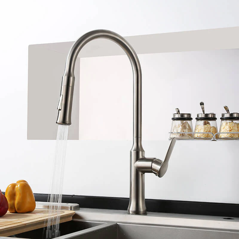 Single Handle Kitchen Faucet | Stainless Steel Pull Down Kitchen Sink Faucet | Spray Kitchen Faucet With Flexible Hose - Image 3