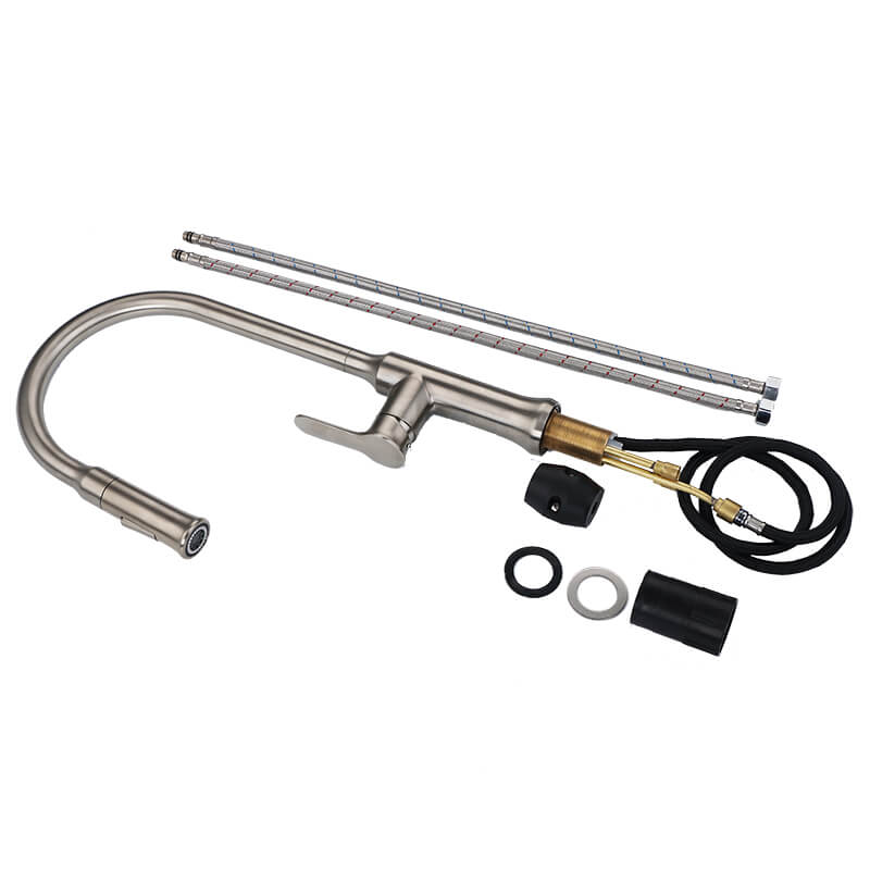 Single Handle Kitchen Faucet | Stainless Steel Pull Down Kitchen Sink Faucet | Spray Kitchen Faucet With Flexible Hose - Image 8