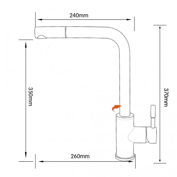 Single Handle Pull-Out Kitchen Faucet | Single Level Stainless Steel Kitchen Sink Faucets with Pull Down Sprayer - Image 4