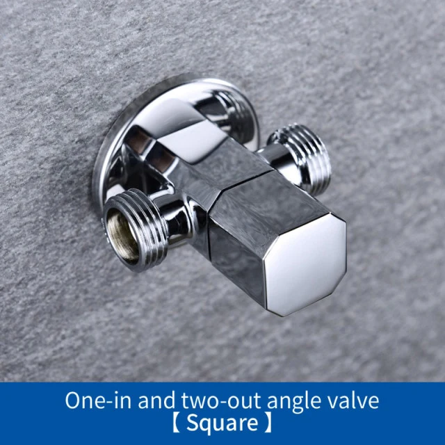 Solid Brass 1 In 2 Out High Quality Triangle Valve Wall Mount Bathroom Toilet Faucet Angle Switch G1/2" Male Thread Stop Valve - Image 7