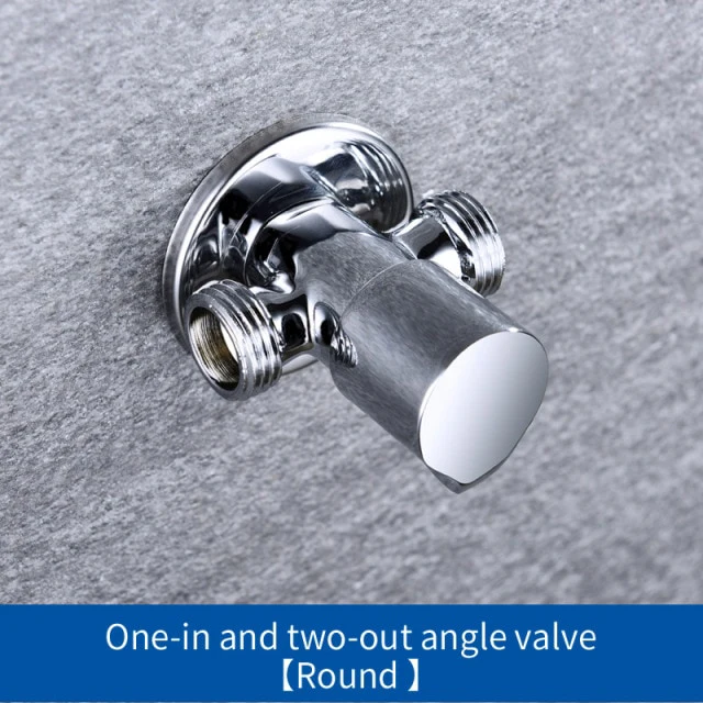Solid Brass 1 In 2 Out High Quality Triangle Valve Wall Mount Bathroom Toilet Faucet Angle Switch G1/2" Male Thread Stop Valve - Image 8