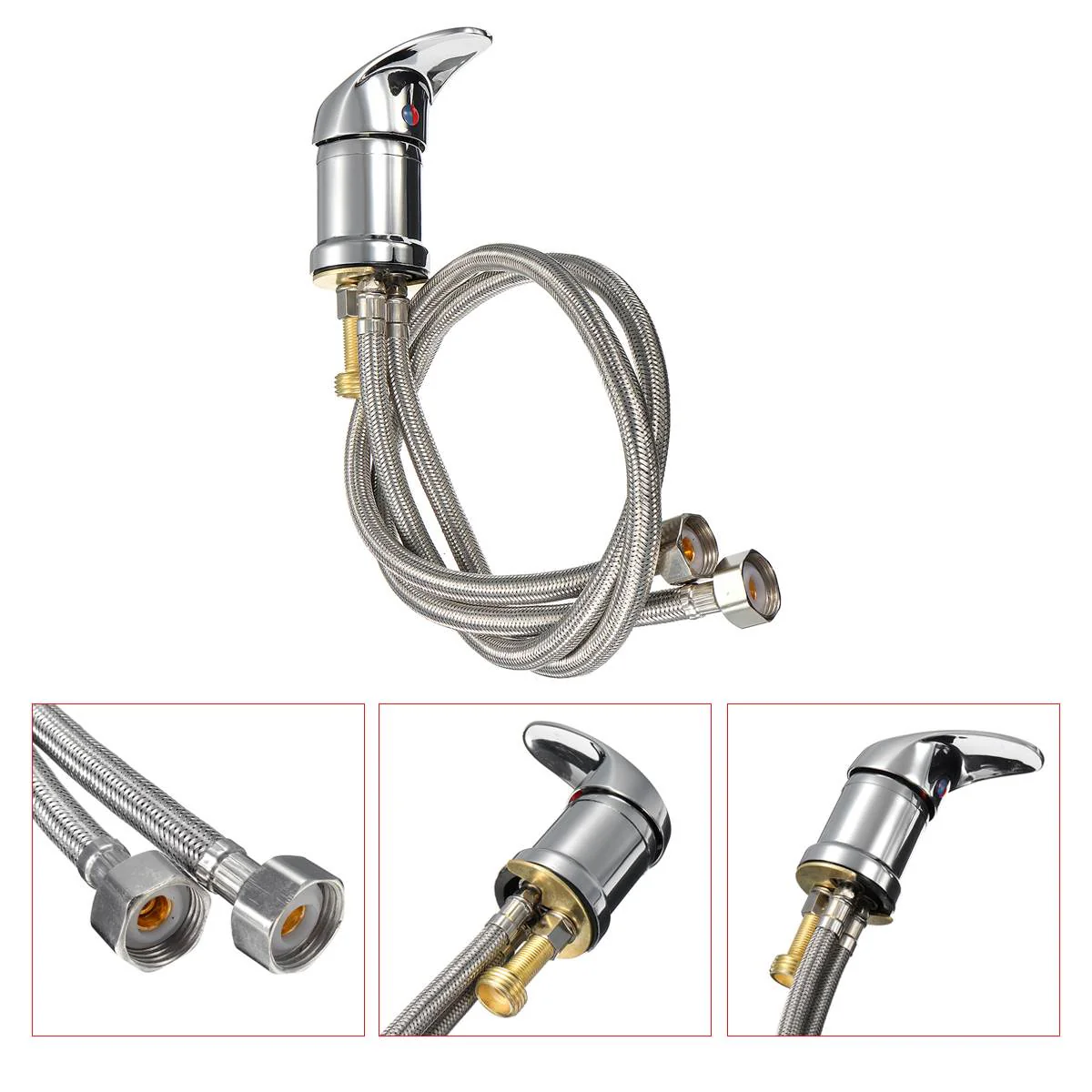 Spa Beauty Salon Shampoo Bowl Sink Hair Salon Bath Accessories Bathroom Hot Cold Faucet Spray Hose Replacement Set - Image 4