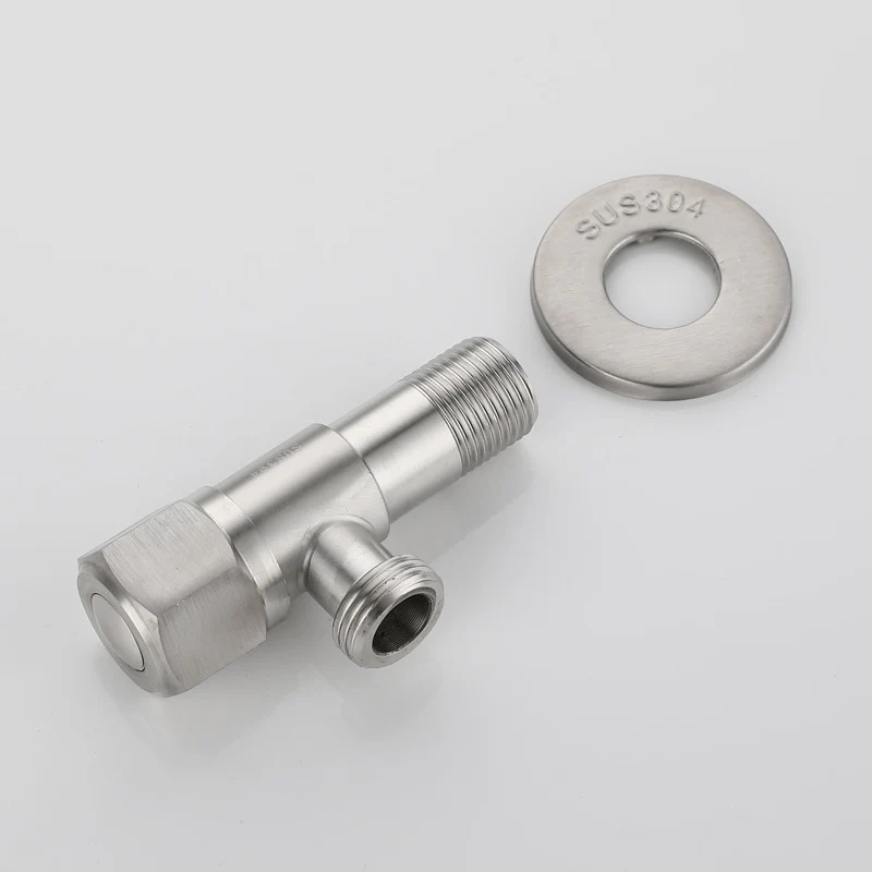 Stainless Steel Angle Valve G1/2 Thread Triangle Valve Hot and Cold Water Valve Bathroom Connector for Toilet Basin Water Heater - Image 3