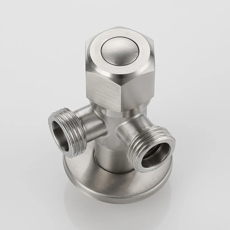 Stainless Steel Angle Valve G1/2 Thread Triangle Valve Hot and Cold Water Valve Bathroom Connector for Toilet Basin Water Heater - Image 5