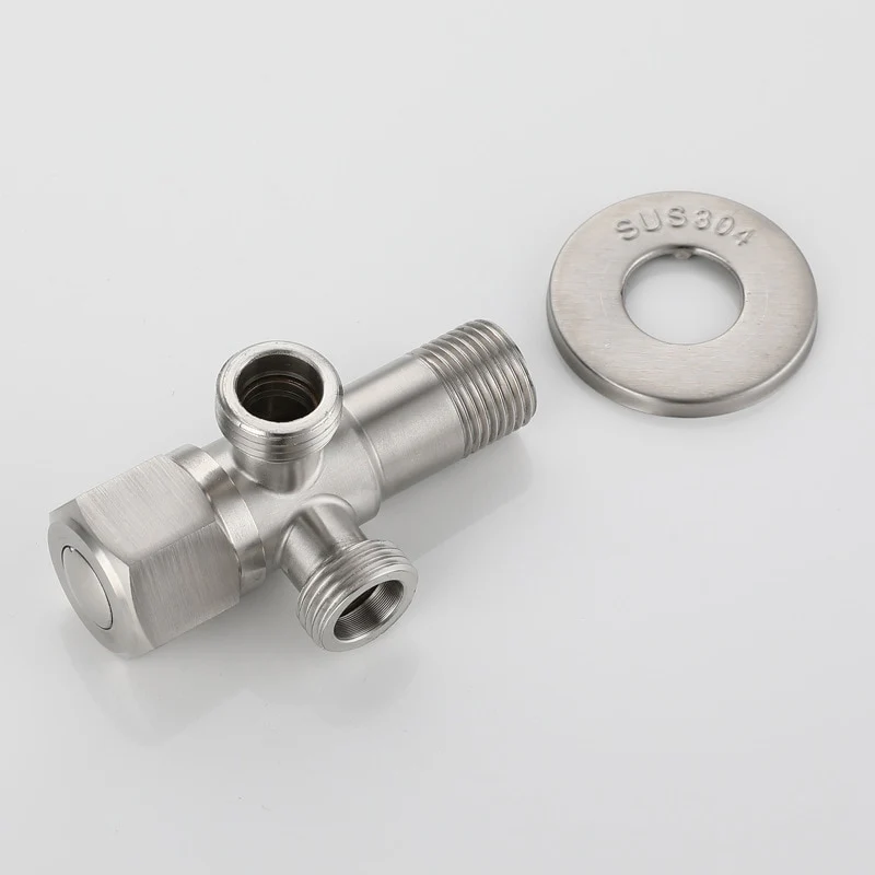 Stainless Steel Angle Valve G1/2 Thread Triangle Valve Hot and Cold Water Valve Bathroom Connector for Toilet Basin Water Heater - Image 6