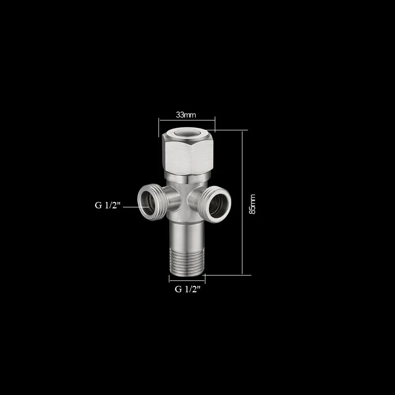 Stainless Steel Angle Valve G1/2 Thread Triangle Valve Hot and Cold Water Valve Bathroom Connector for Toilet Basin Water Heater - Image 7