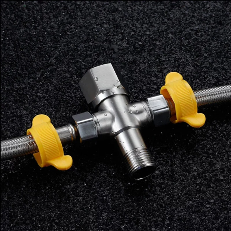 Stainless Steel Angle Valve G1/2 Thread Triangle Valve Hot and Cold Water Valve Bathroom Connector for Toilet Basin Water Heater - Image 9