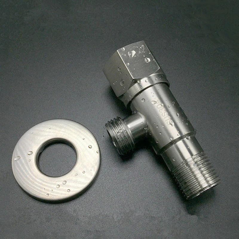 Stainless Steel Angle Valve G1/2 Thread Triangle Valve Hot and Cold Water Valve Bathroom Connector for Toilet Basin Water Heater - Image 5