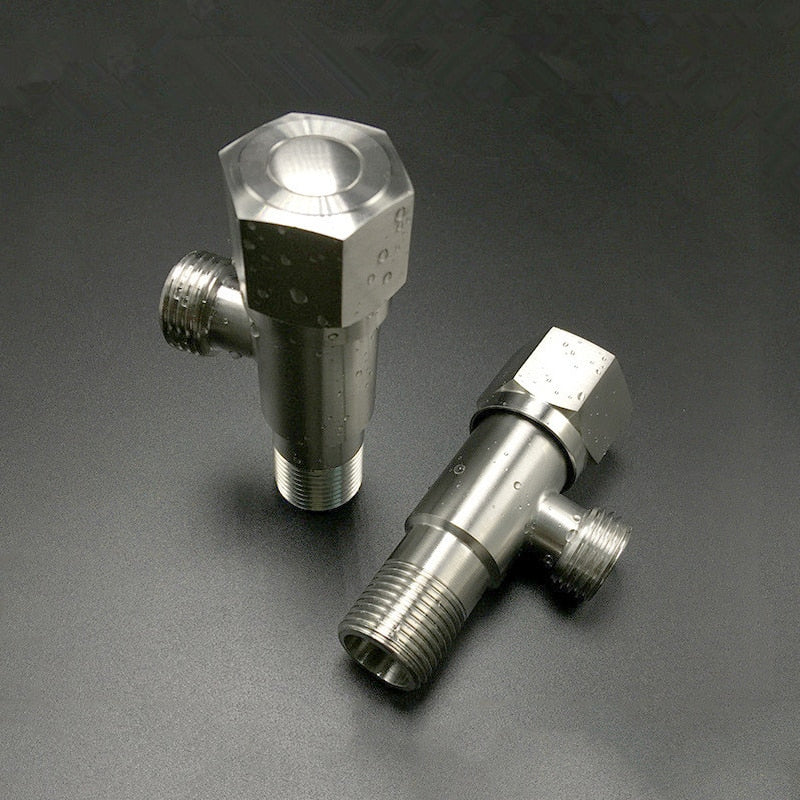 Stainless Steel Angle Valve G1/2 Thread Triangle Valve Hot and Cold Water Valve Bathroom Connector for Toilet Basin Water Heater - Image 6