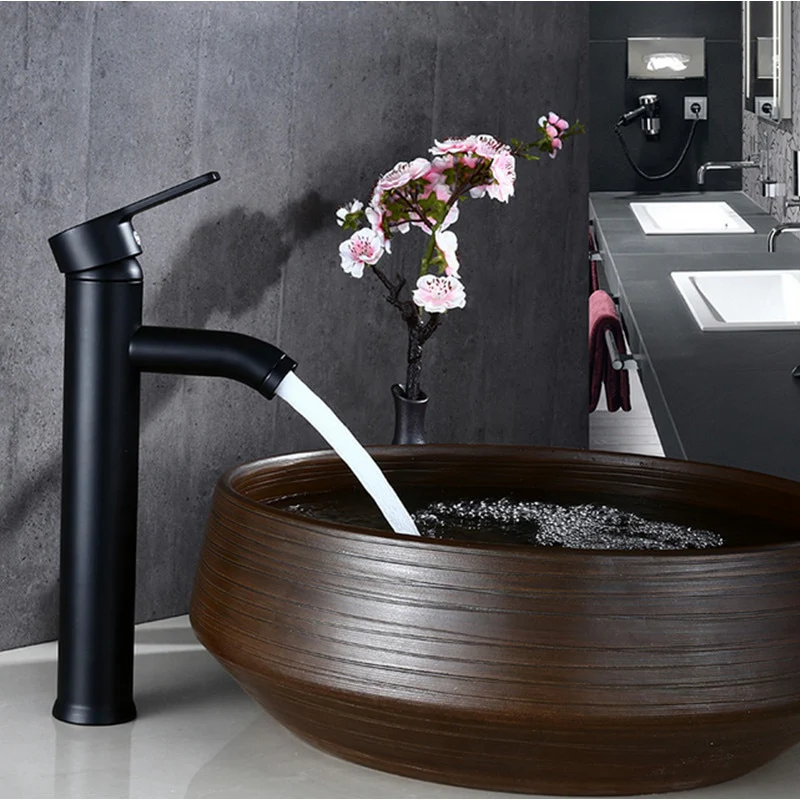 Stainless Steel Bathroom Basin Faucet Single Handle Cold And Hot Water Mixer Waterfall Bathroom Sink Faucets - Image 2