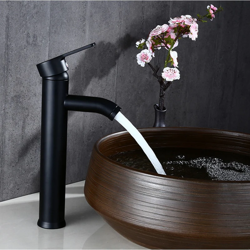 Stainless Steel Bathroom Basin Faucet Single Handle Cold And Hot Water Mixer Waterfall Bathroom Sink Faucets - Image 3