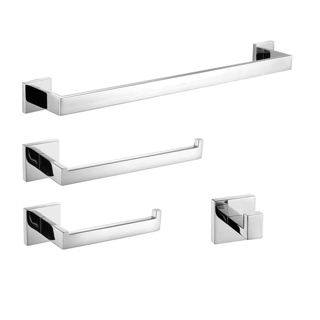 Stainless Steel Bathroom Hardware Set Mirror Chrome Polished Towel Rack Toilet Paper Holder Towel Bar Hook Bathroom Accessories - Image 26