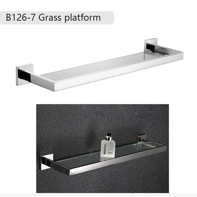 Stainless Steel Bathroom Hardware Set Mirror Chrome Polished Towel Rack Toilet Paper Holder Towel Bar Hook Bathroom Accessories - Image 4