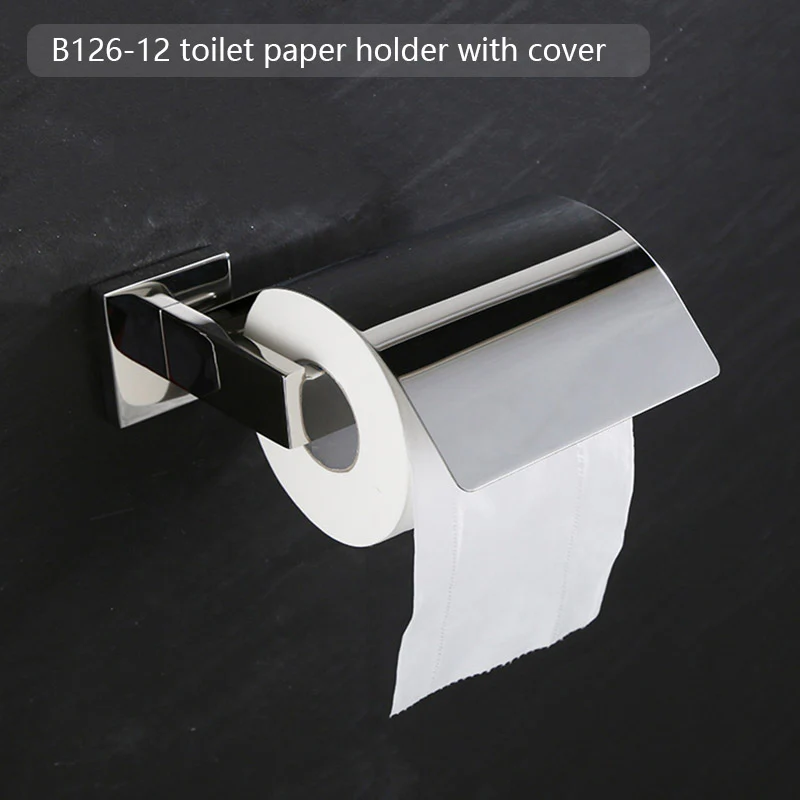 Stainless Steel Bathroom Hardware Set Mirror Chrome Polished Towel Rack Toilet Paper Holder Towel Bar Hook Bathroom Accessories - Image 6