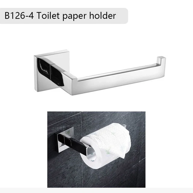 Stainless Steel Bathroom Hardware Set Mirror Chrome Polished Towel Rack Toilet Paper Holder Towel Bar Hook Bathroom Accessories - Image 8