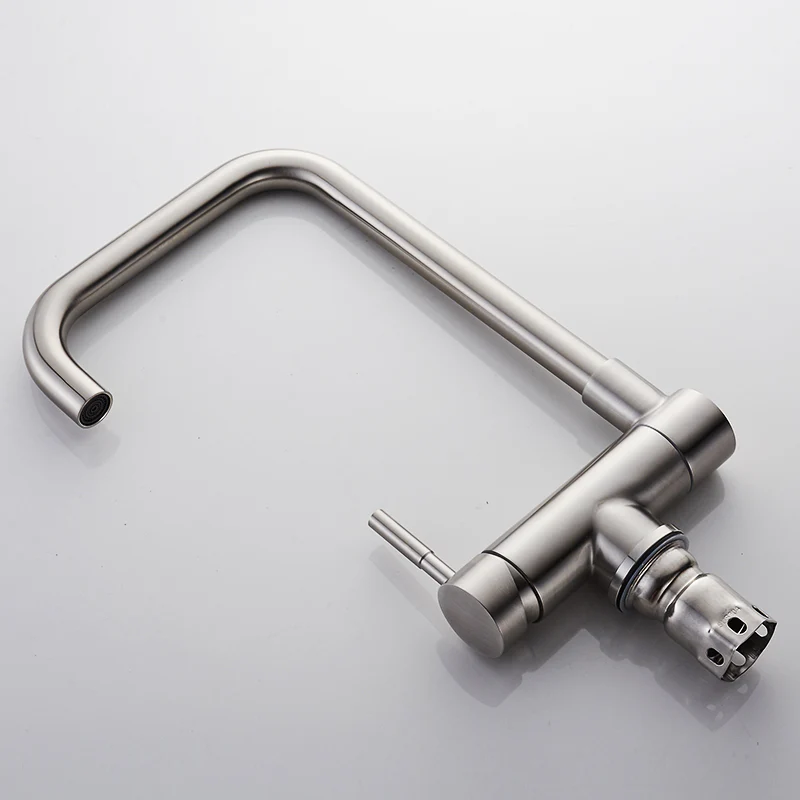 Stainless Steel Kitchen Faucet Lead-free Folding Mixer 360 Degree Swivel Single Handle Nickel Kitchen Sink Taps - Image 6