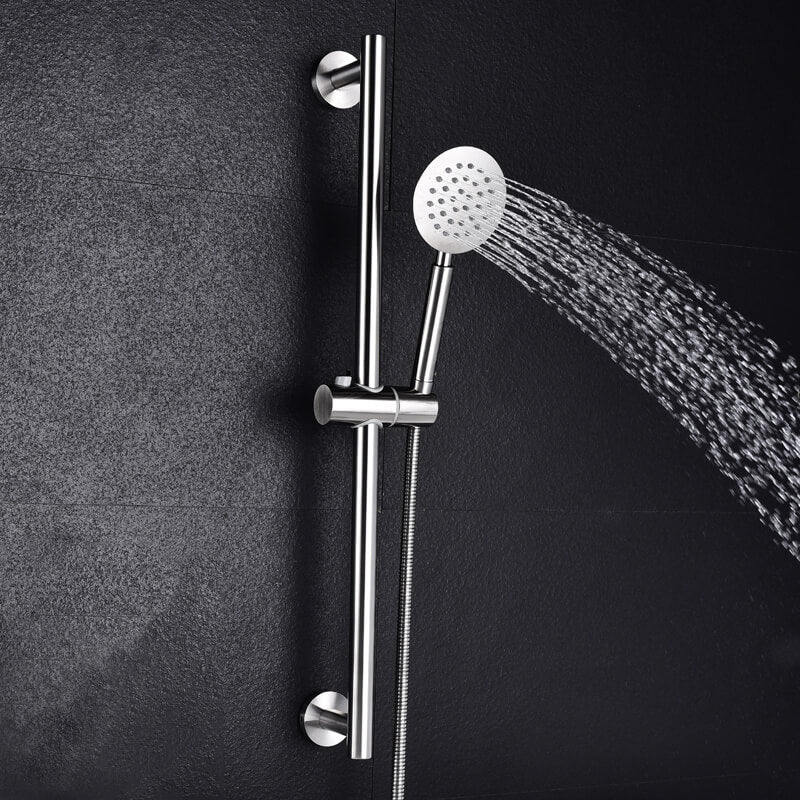 SUS304 Adjustable Shower Slide Bar Handheld Shower Rail Slide Bar Set Wall Mounted Round Style Shower Rail Set - Image 3
