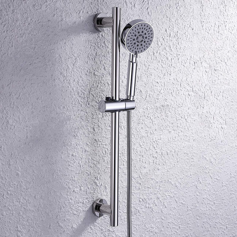 SUS304 Adjustable Shower Slide Bar Handheld Shower Rail Slide Bar Set Wall Mounted Round Style Shower Rail Set - Image 4
