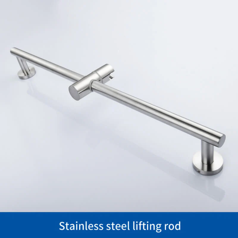 SUS304 Adjustable Shower Slide Bar Handheld Shower Rail Slide Bar Set Wall Mounted Round Style Shower Rail Set - Image 7