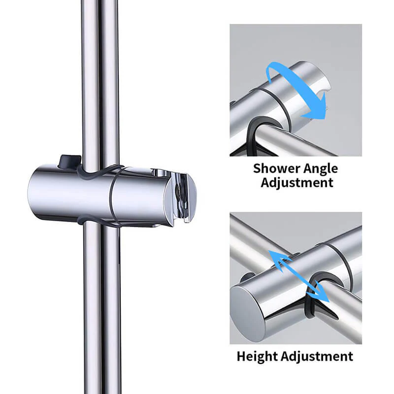 SUS304 Adjustable Shower Slide Bar Handheld Shower Rail Slide Bar Set Wall Mounted Round Style Shower Rail Set - Image 8