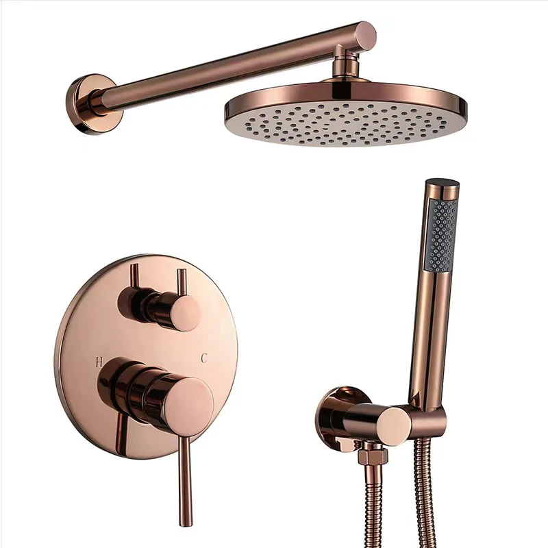 Shower System Shower Faucet Set with 8'' Rain Shower Head and Handheld Shower Head Wall Mounted Shower Combo Set - Image 7